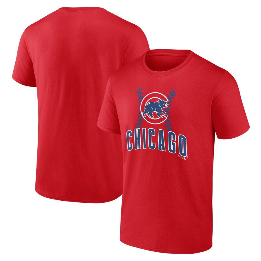 Men's Chicago Cubs Red Fastball T-Shirt - Puhuasuan