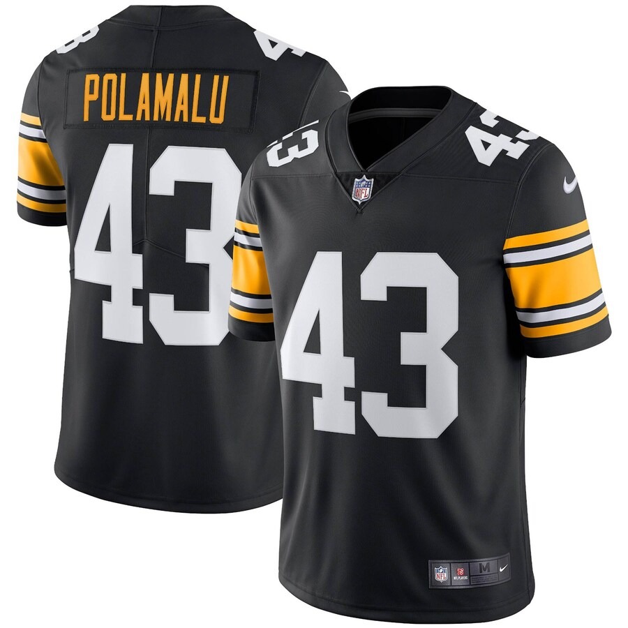 Men's Pittsburgh Steelers Troy Polamalu Nike Black Retired Player Limited Alternate Jersey - Puhuasuan