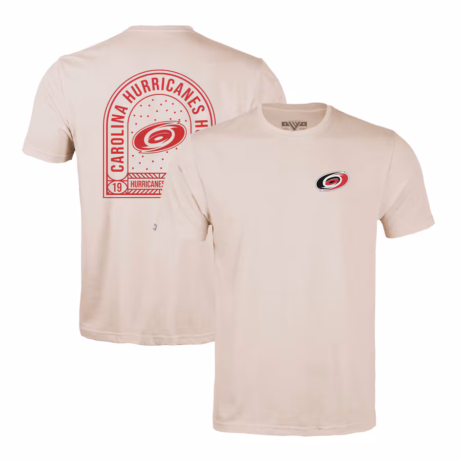 Men's Carolina Hurricanes Levelwear Khaki Richmond Stained Glass T-Shirt - Puhuasuan