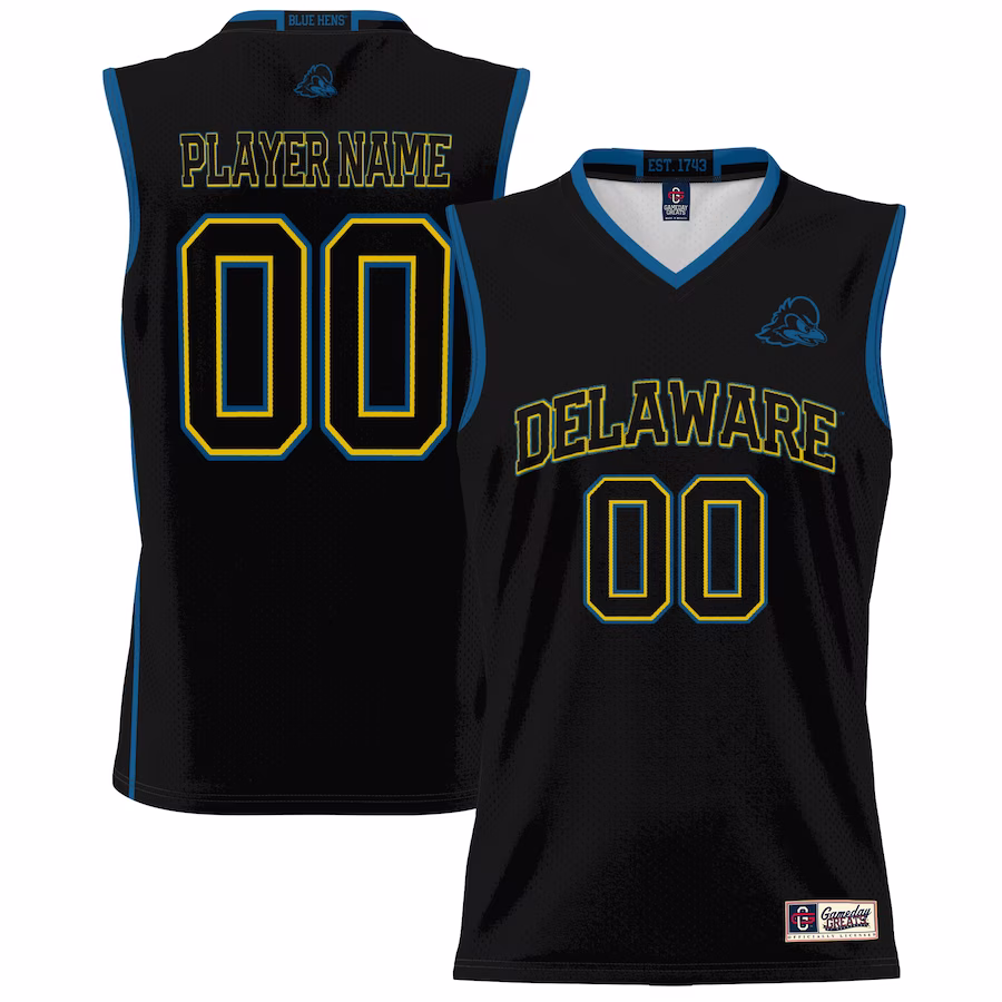 Delaware Fightin' Blue Hens GameDay Greats Unisex NIL Pick-A-Player Lightweight Women's Basketball Jersey - Black - Puhuasuan