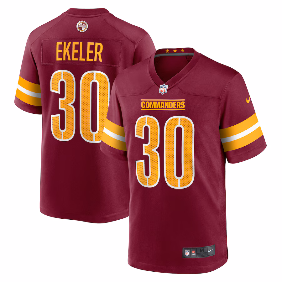 Men's Washington Commanders Austin Ekeler Nike Burgundy Game Jersey - Puhuasuan