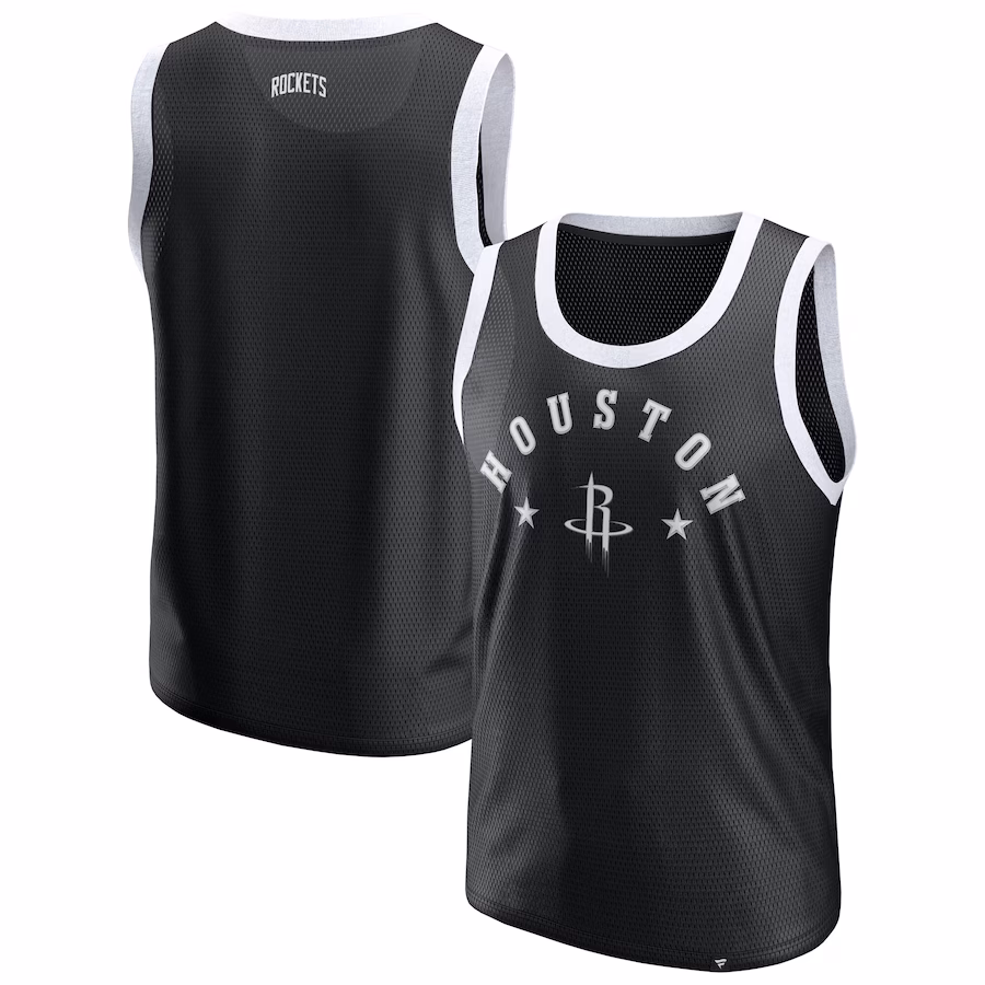 Men's Houston Rockets  Fanatics Black Mesh Tank Top - Puhuasuan