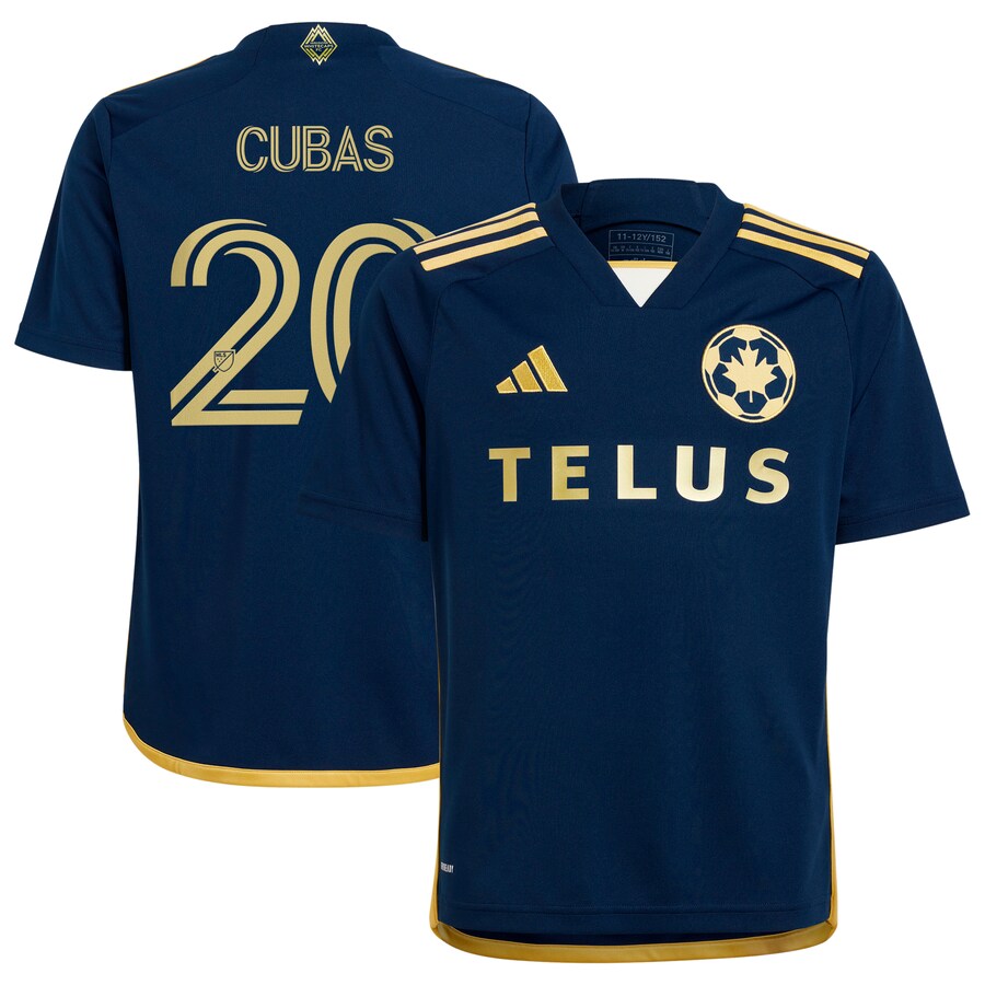Youth Vancouver Whitecaps FC Andrés Cubas adidas Navy 2024 The 50 Replica Player Jersey - Puhuasuan