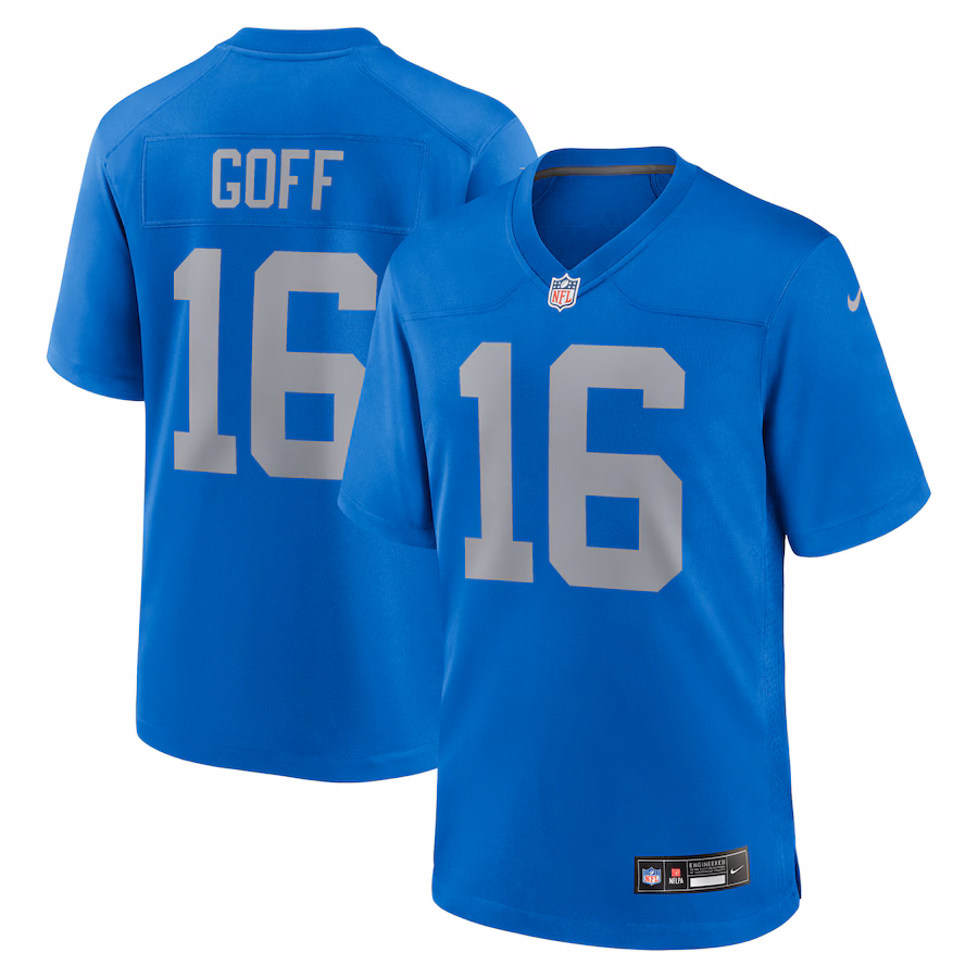 Men's Detroit Lions Jared Goff Nike Blue Alternate Game Jersey - Puhuasuan