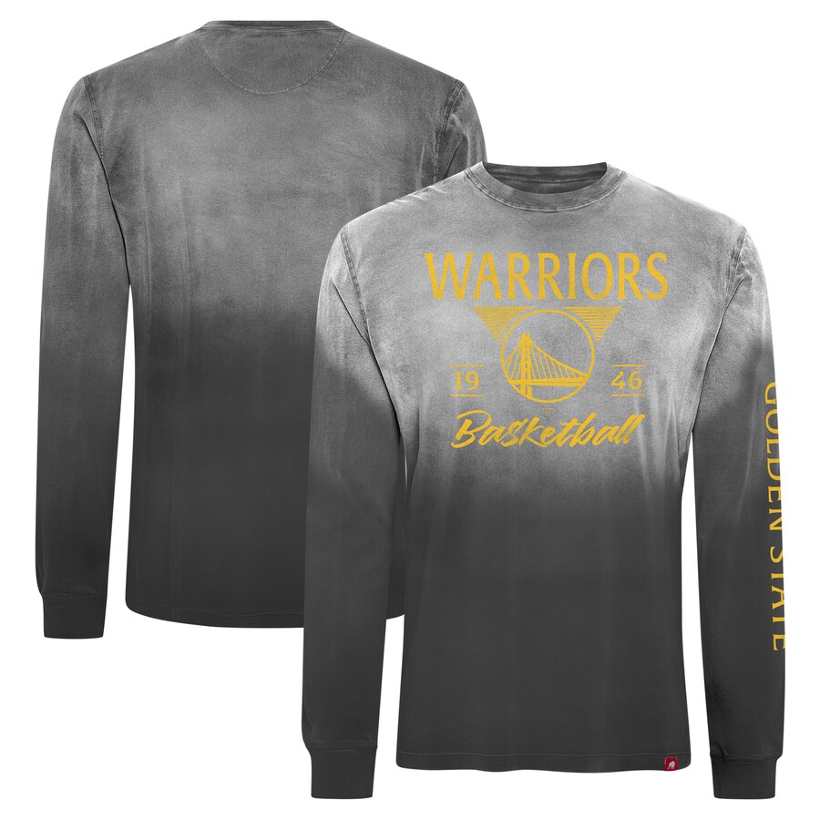 Unisex Golden State Warriors Sportiqe Black Mohave Sun-Dipped Long Sleeve T-Shirt - Puhuasuan