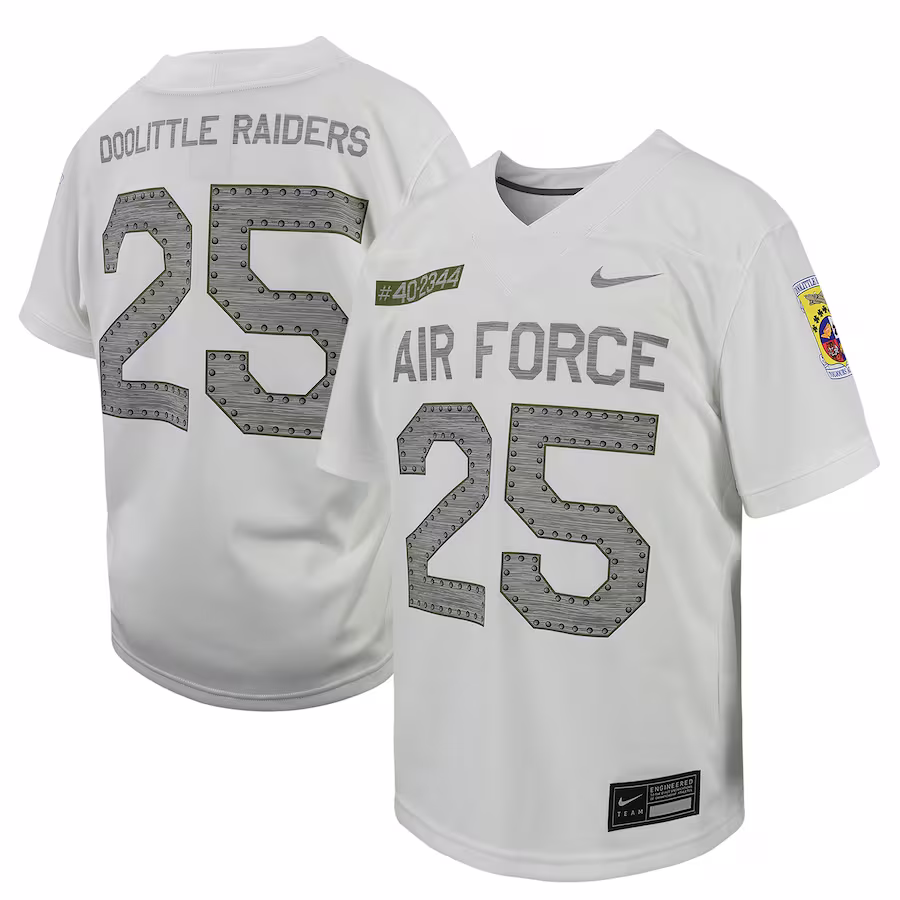 # Air Force Falcons Nike Youth Football Game Jersey - White - Puhuasuan