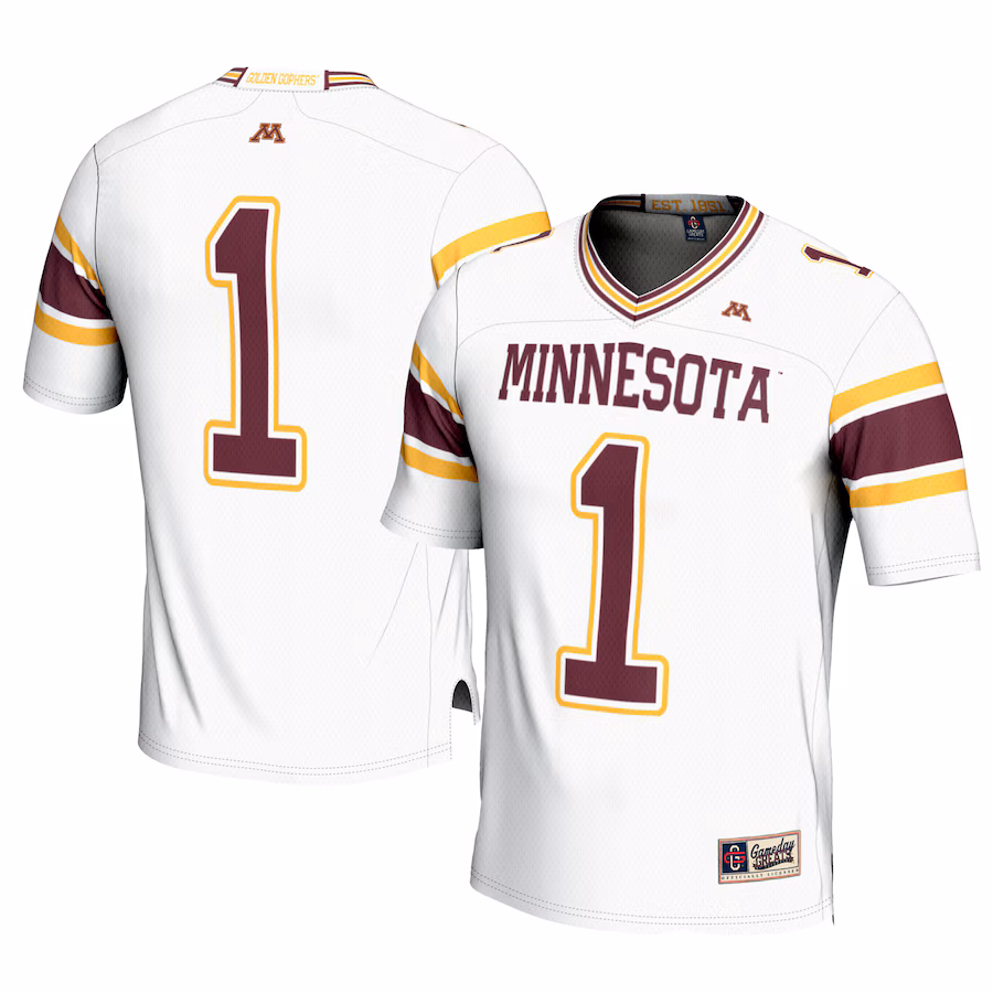 Youth GameDay Greats #1 White Minnesota Golden Gophers  Football Jersey - Puhuasuan