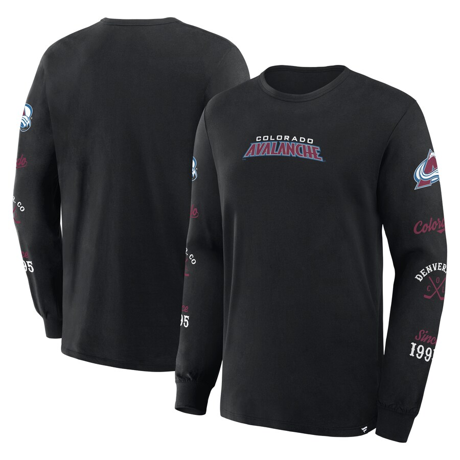 Men's Colorado Avalanche Fanatics Black Boxed In Legacy Long Sleeve T-Shirt - Puhuasuan