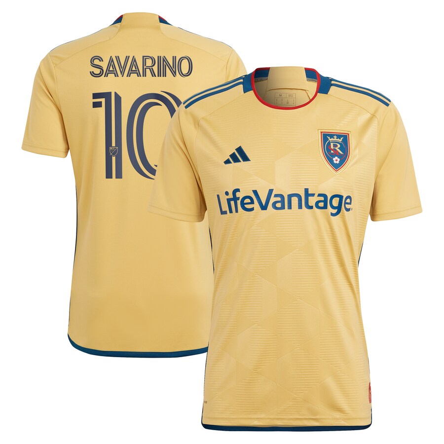 Men's Real Salt Lake Jefferson Savarino adidas Gold 2023 The Beehive State Kit Replica Player Jersey - Puhuasuan
