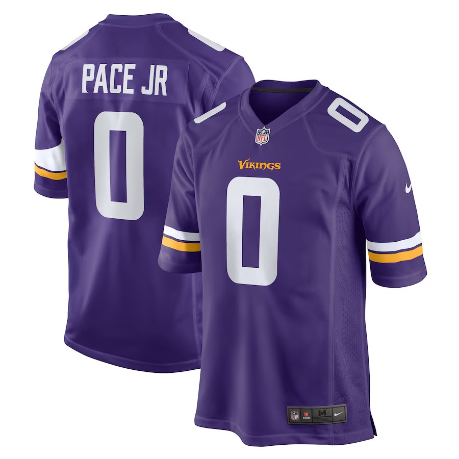 Men's Minnesota Vikings Ivan Pace Jr Nike Purple Game Jersey - Puhuasuan