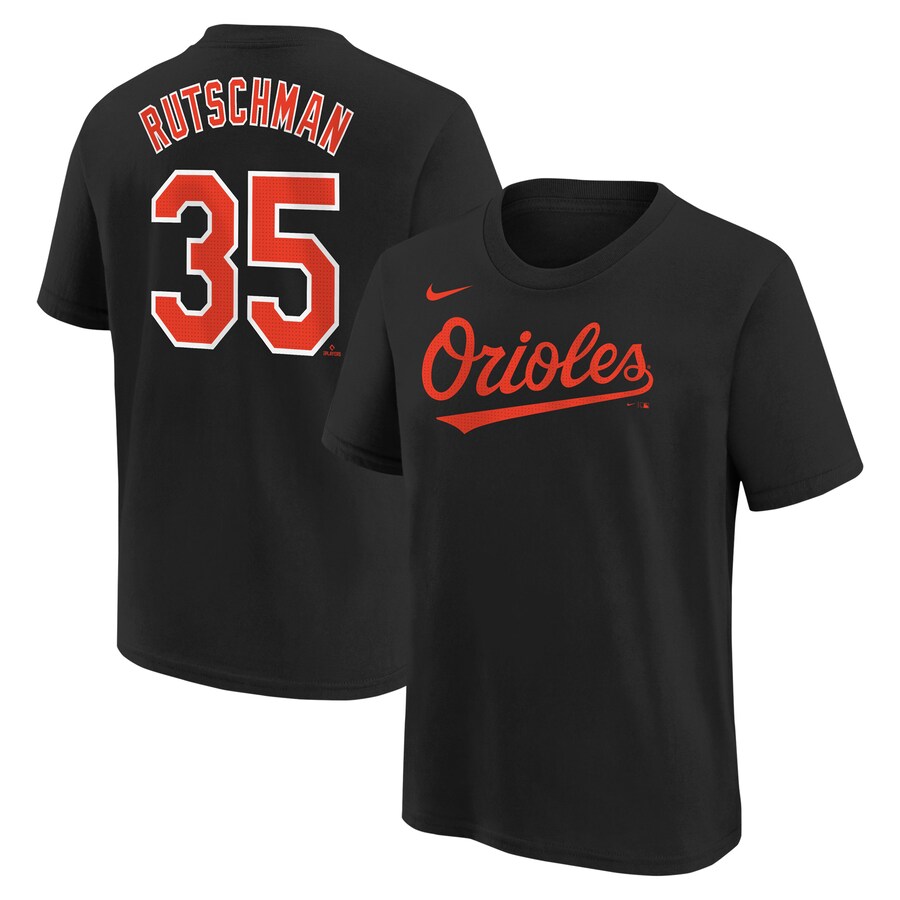Youth Baltimore Orioles Adley Rutschman Nike Black Home Player Name & Number T-Shirt - Puhuasuan