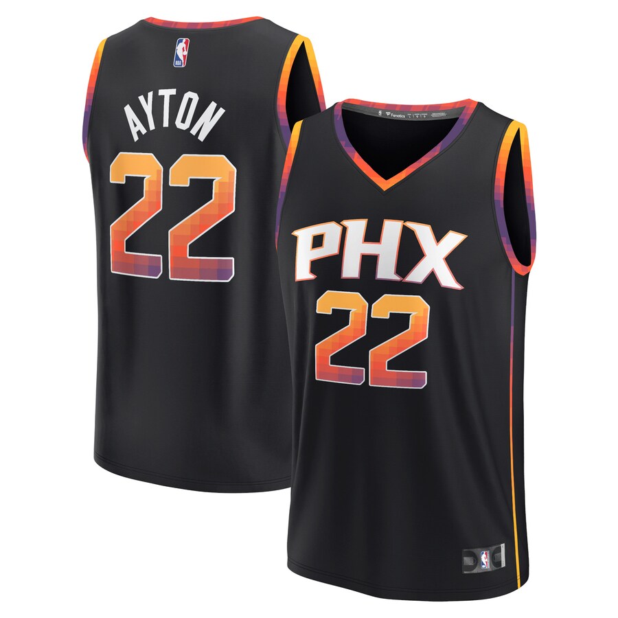 Men's Phoenix Suns Deandre Ayton Fanatics Black Fast Break Replica Player Jersey - Statement Edition - Puhuasuan