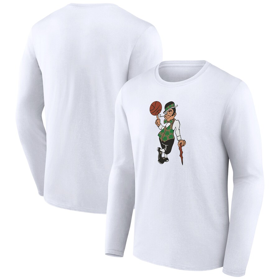 Men's Boston Celtics White Alternate Logo Long Sleeve T-Shirt - Puhuasuan