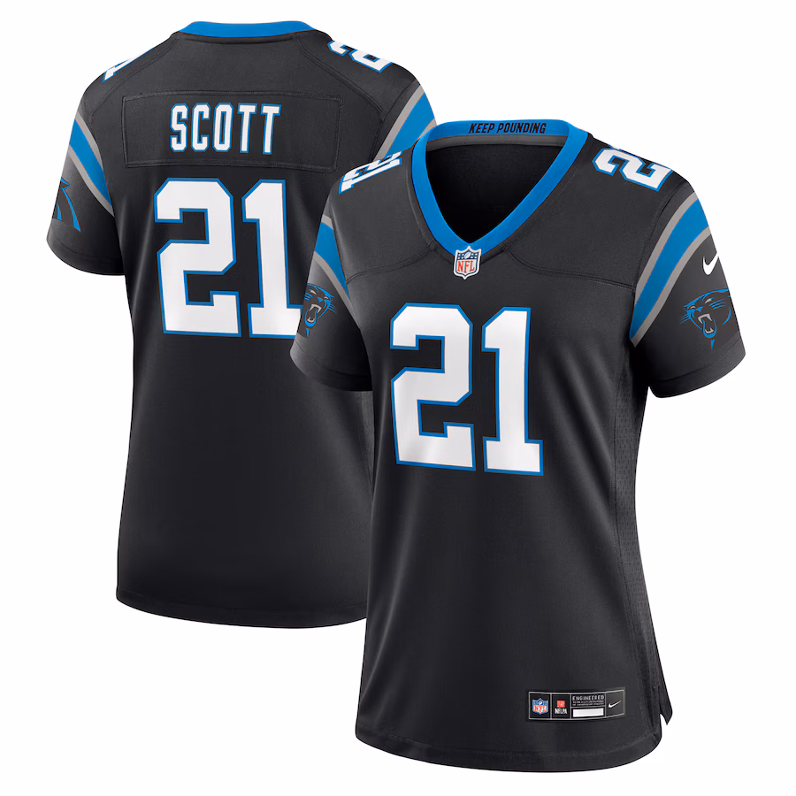 Women's Carolina Panthers Nick Scott Nike Black Game Jersey - Puhuasuan