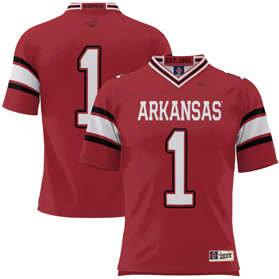 Men's GameDay Greats #1 Cardinal Arkansas Razorbacks Football Jersey - Puhuasuan