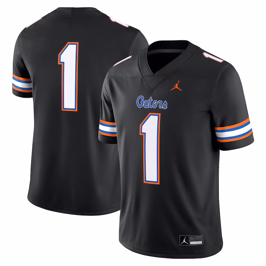 Men's Jordan Brand #1 Black Florida Gators Alternate Game Jersey - Puhuasuan