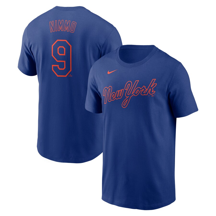Men's New York Mets Brandon Nimmo Nike Royal Fuse Name & Number T-Shirt - Puhuasuan