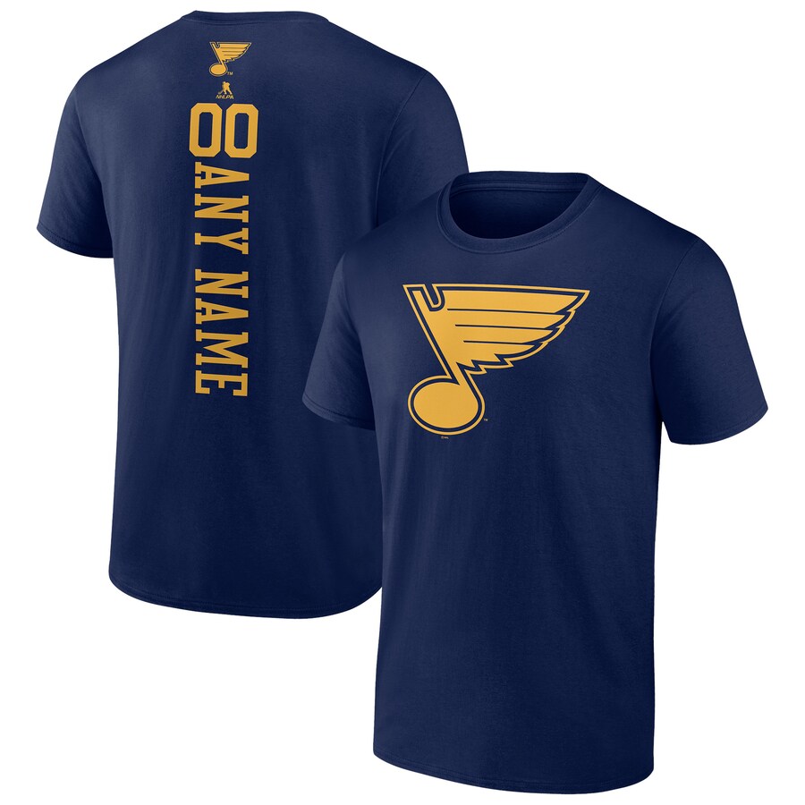 Men's St. Louis Blues Navy Personalized One Color T-Shirt - Puhuasuan