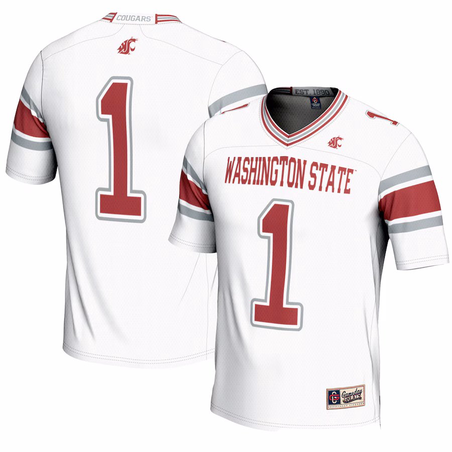 Youth GameDay Greats #1 White Washington State Cougars Endzone Football Jersey - Puhuasuan