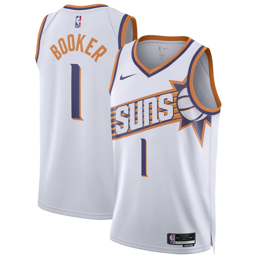 Unisex Phoenix Suns Devin Booker Nike White Swingman Jersey - Association Edition - Puhuasuan