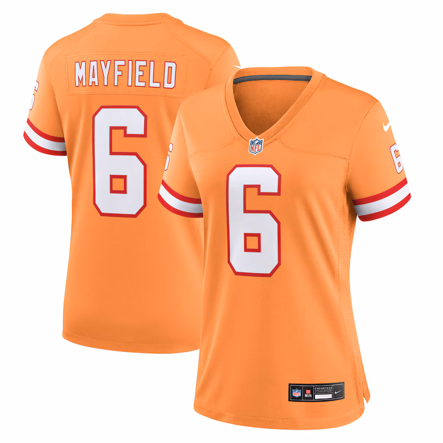 Women's Tampa Bay Buccaneers Baker Mayfield Nike Orange Throwback Game Jersey - Puhuasuan