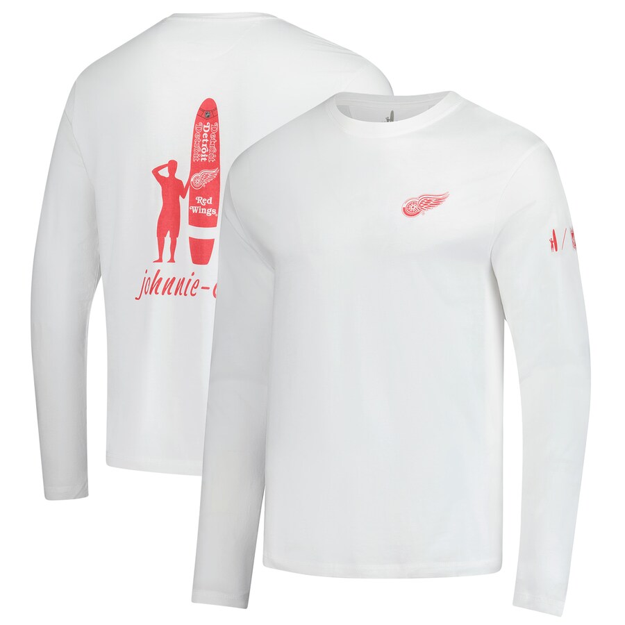 Men's Detroit Red Wings johnnie-O White Adam Long Sleeve T-Shirt - Puhuasuan