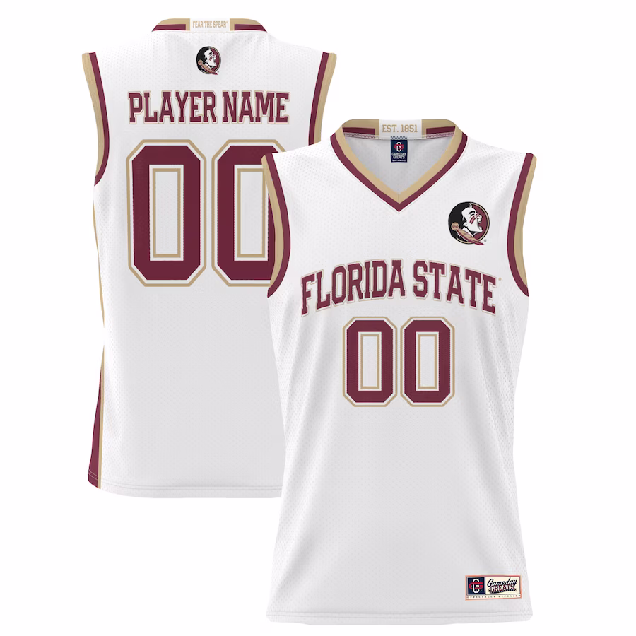 Florida State Seminoles GameDay Greats Youth NIL Pick-A-Player Lightweight Basketball Jersey - White - Puhuasuan