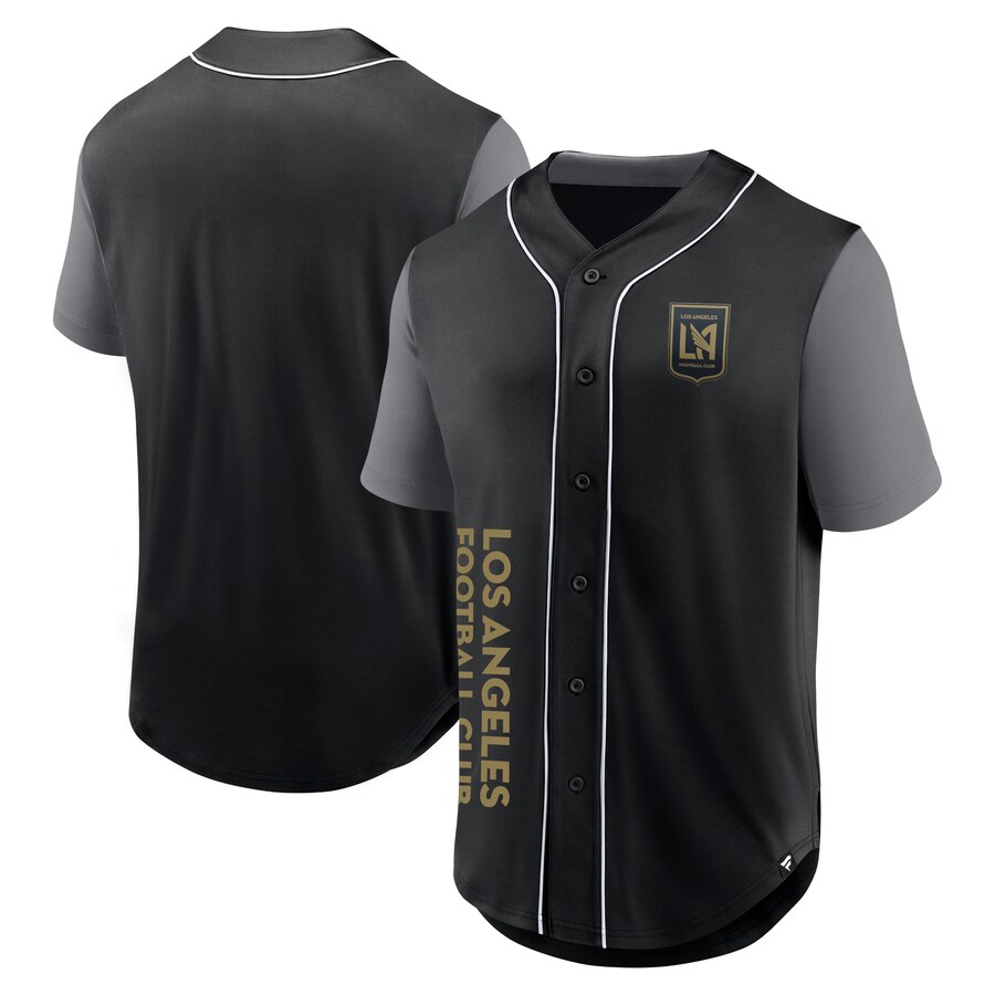 Men's LAFC Fanatics Black Balance Fashion Baseball Jersey - Puhuasuan