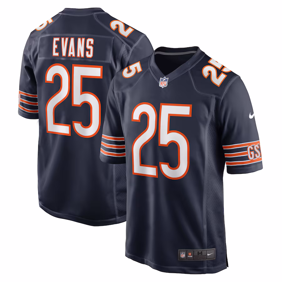Men's Chicago Bears Darrynton Evans Nike  Navy  Game Jersey - Puhuasuan