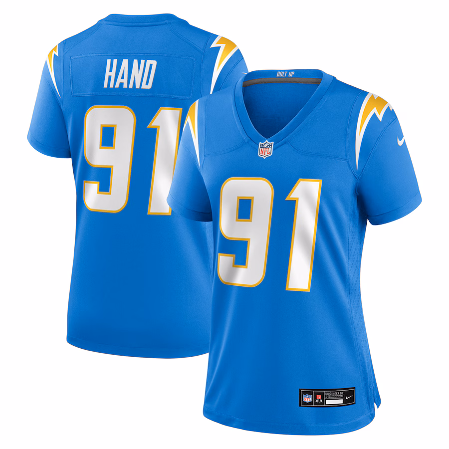 Women's Los Angeles Chargers Da'Shawn Hand Nike Powder Blue Team Game Jersey - Puhuasuan
