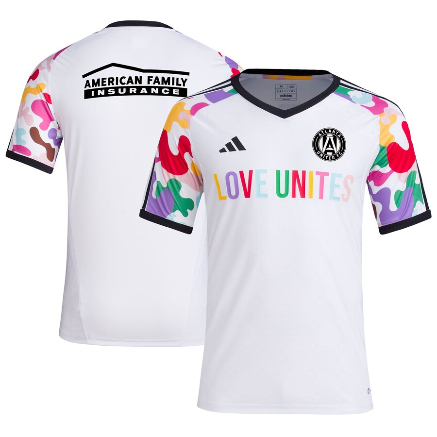 Men's Atlanta United FC  adidas White 2023 Pride Pre-Match Top - Puhuasuan