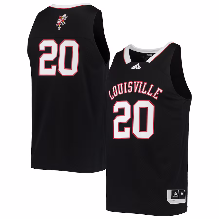 #20 Louisville Cardinals adidas Reverse Retro Jersey - Black - Puhuasuan