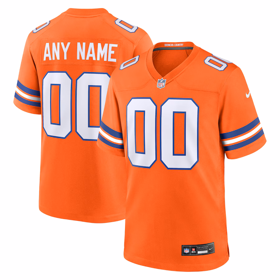 Youth Denver Broncos Nike Orange 2nd Alternate Custom Replica Jersey - Puhuasuan