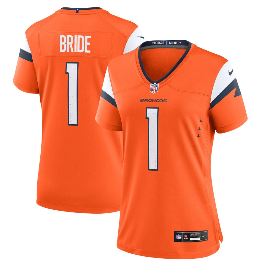 Women's Denver Broncos Number 1 Bride Nike Orange Game Jersey - Puhuasuan