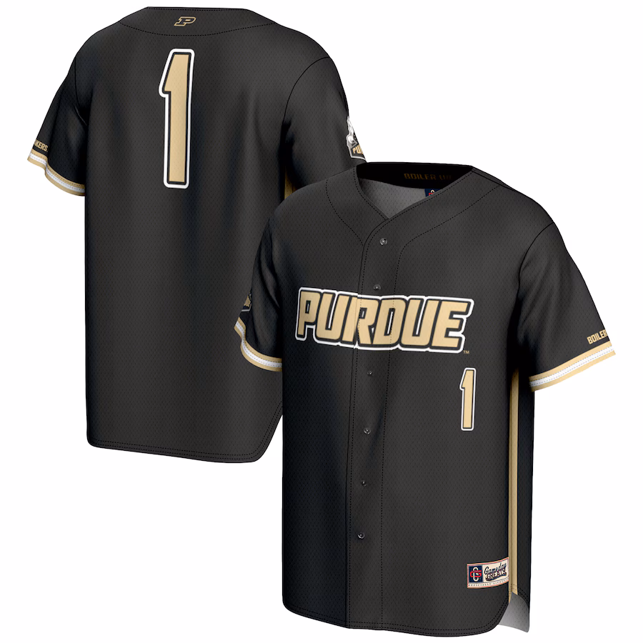 Unisex GameDay Greats #1 Gold Purdue Boilermakers Lightweight Baseball Jersey - Puhuasuan