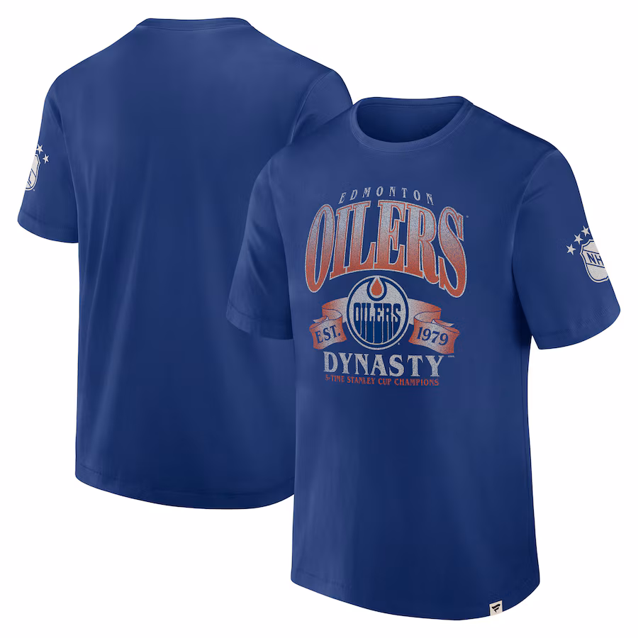 Men's Edmonton Oilers Fanatics Blue Decades Collection Made To Last T-Shirt - Puhuasuan