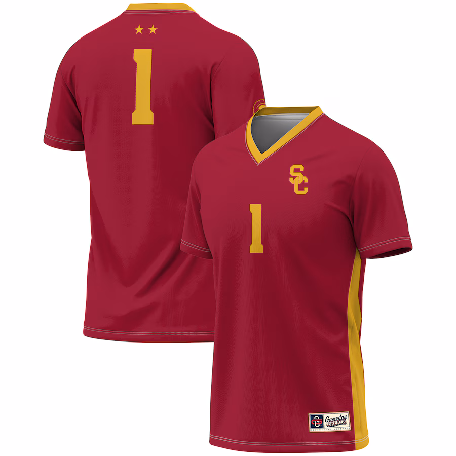 Unisex GameDay Greats #1 Cardinal USC Trojans Lightweight Soccer Fashion Jersey - Puhuasuan