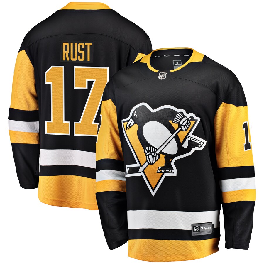 Men's Pittsburgh Penguins Bryan Rust Fanatics Branded Black Home Breakaway Player Jersey - Puhuasuan