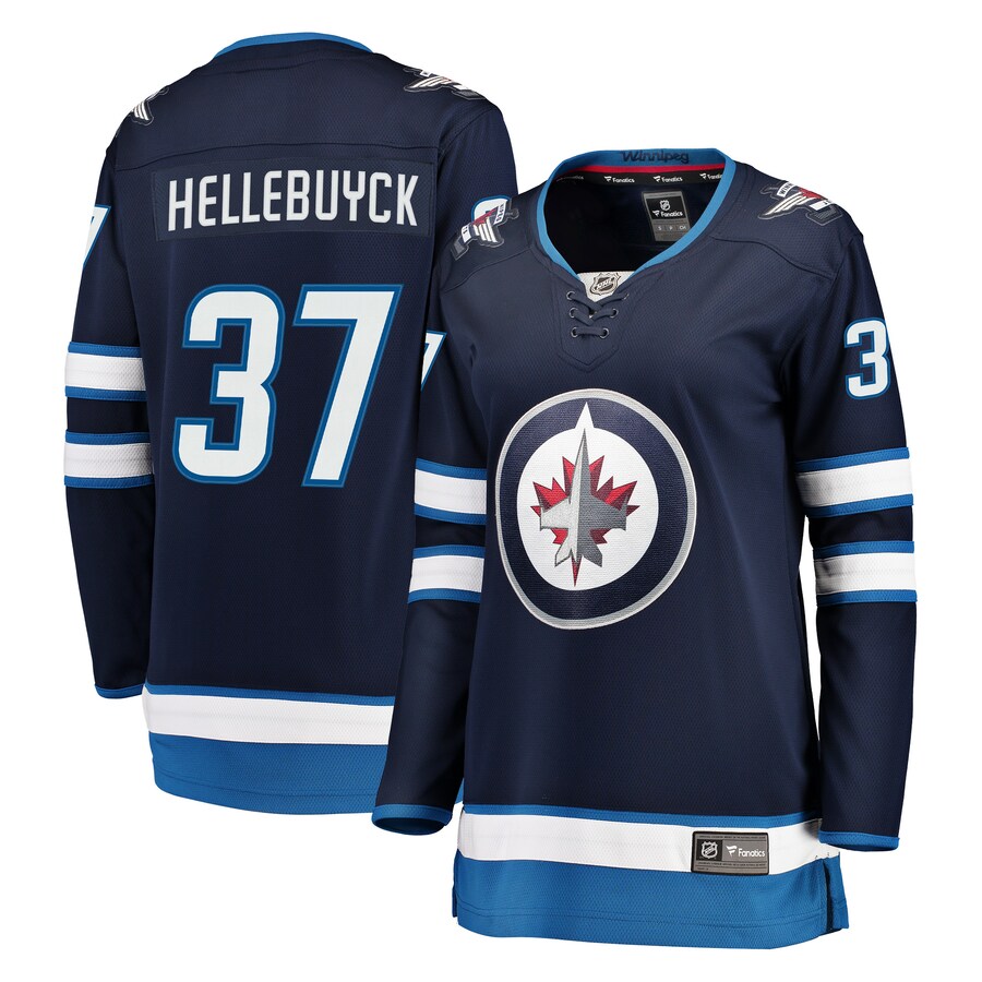 Women's Winnipeg Jets Connor Hellebuyck Fanatics Branded Navy Breakaway Jersey - Puhuasuan