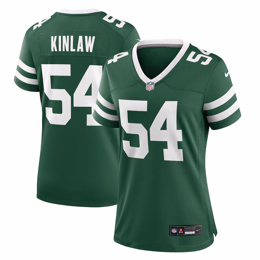 Women's New York Jets Javon Kinlaw Nike Legacy Green Team Game Jersey - Puhuasuan