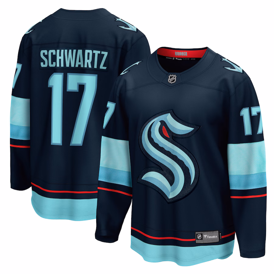 Men's Seattle Kraken Jaden Schwartz Fanatics Navy Home Breakaway Player Jersey - Puhuasuan