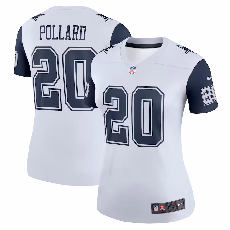 Women's Dallas Cowboys Tony Pollard Nike White Legend Player Performance Top - Puhuasuan