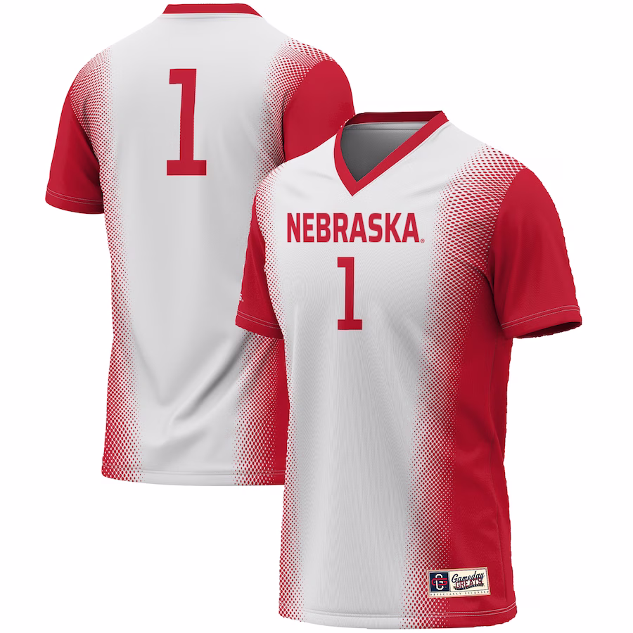 #1 Nebraska Huskers GameDay Greats Unisex  Lightweight Women's Soccer Jersey - White - Puhuasuan