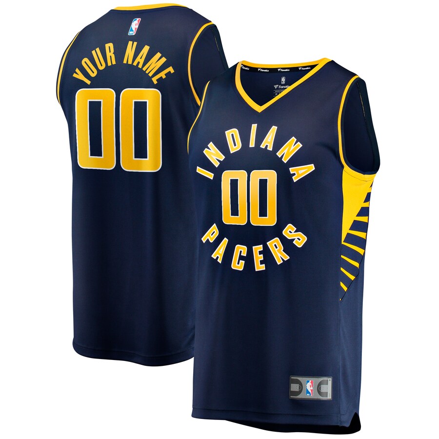 Men's Indiana Pacers Fanatics Navy Fast Break Custom Replica Jersey - Icon Edition - Puhuasuan