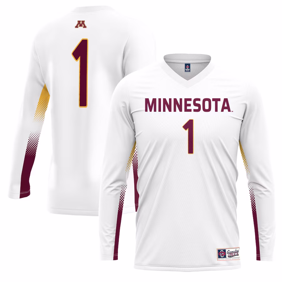 #1 Minnesota Golden Gophers GameDay Greats Unisex Lightweight Volleyball Jersey - White - Puhuasuan