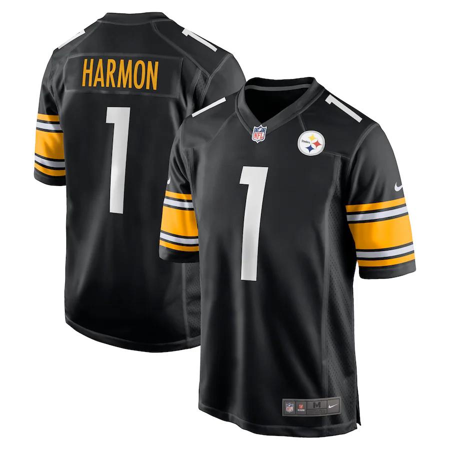 Men's Pittsburgh Steelers Derrick Harmon Nike Black 2025 NFL Draft First Round Pick Game Jersey - Puhuasuan
