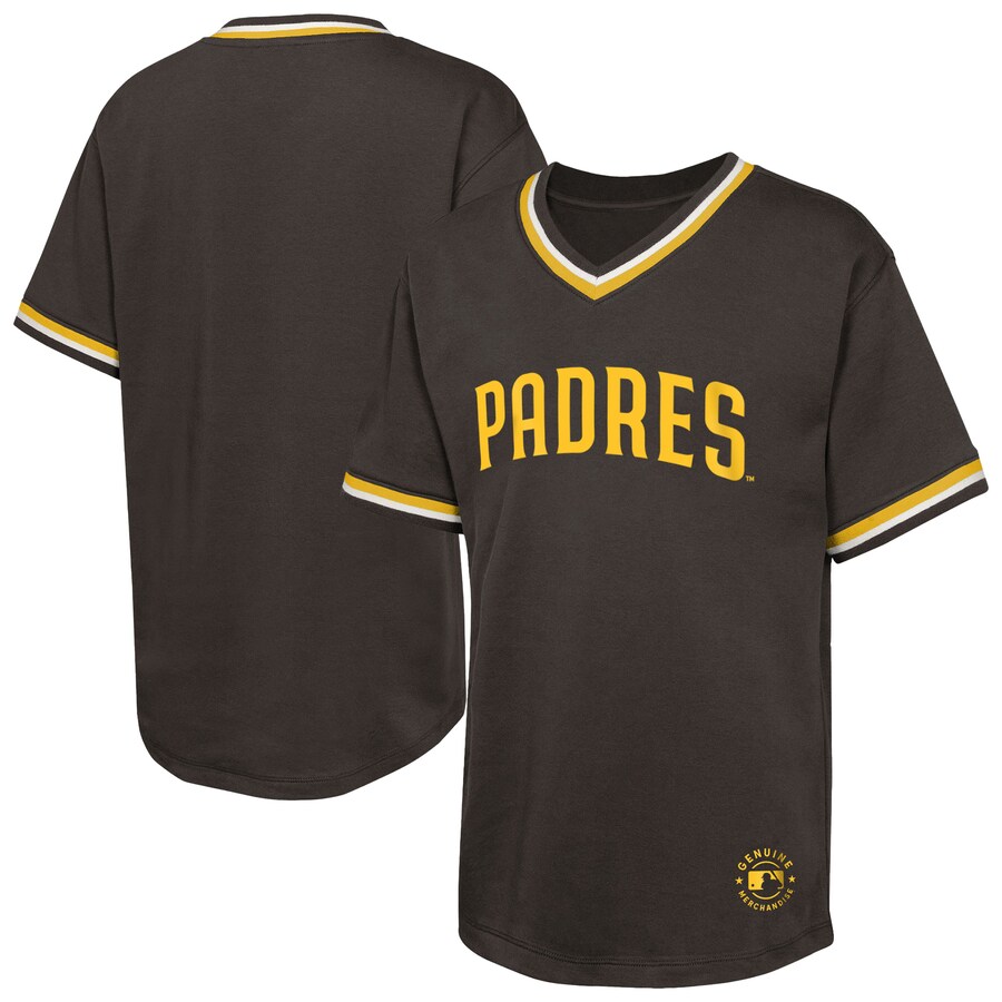 Youth San Diego Padres Brown Relief Pitcher V-Neck T-Shirt - Puhuasuan