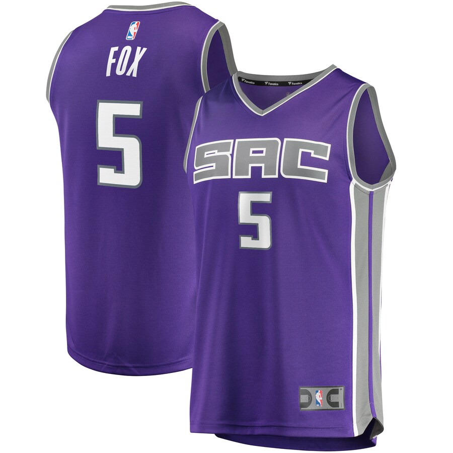 Men's Sacramento Kings De'Aaron Fox Fanatics Purple Fast Break Player Replica Jersey - Icon Edition - Puhuasuan