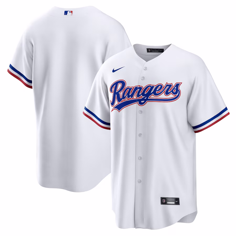 Men's Texas Rangers Nike White Home Replica Team Jersey - Puhuasuan