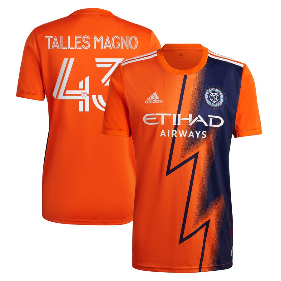 Men's New York City FC Talles Magno adidas Orange 2022 The Volt Kit Replica Player Jersey - Puhuasuan